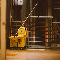 Mop and bucket of water