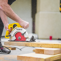 Plank being cut